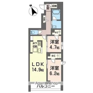 シャーメゾンハレムサシノ マーリエ【105号室】の間取り