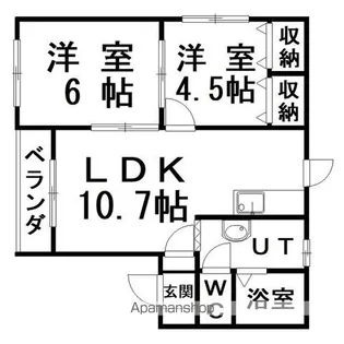 プリオール角谷【1階】の間取り