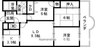 マンション新屋【2階】の間取り