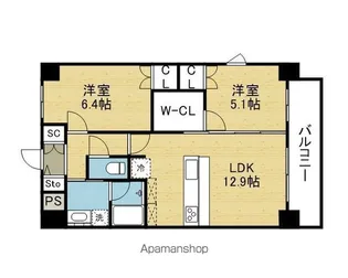 グランドレッセ今里【1階】の間取り