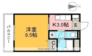 コーポ成岡Ⅱ【1階】の間取り