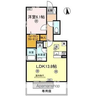 ベルポスト松縄Ⅱ【1階】の間取り