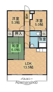 ベルメゾン網川原【3階】の間取り