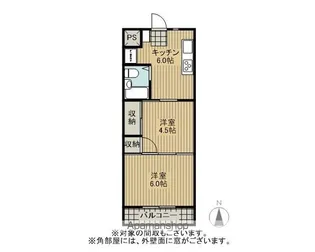 シャンクレール小林【106号室】の間取り
