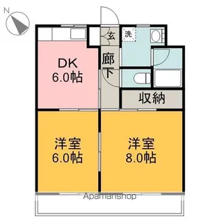 マンションレインボーⅡ【3階】の間取り