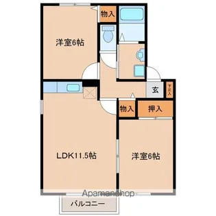 宮城県仙台市太白区郡山5丁目【アパート】の間取り