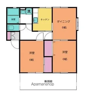 ウィンディア手城A【102号室号室】の間取り
