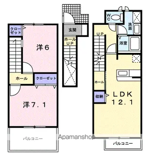 エスポワールB【2階】の間取り