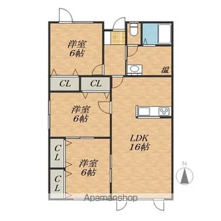 北海道帯広市西二十四条南1丁目【テラスハウス】の間取り