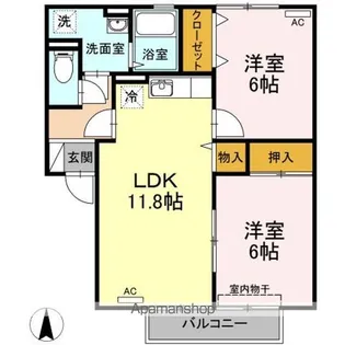 ファミール千鳥ヶ浜【1階】の間取り