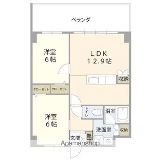 サンビセンテ佐真下【202号室】の間取り