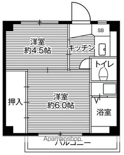 ビレッジハウス川井宿6号棟【109号室】の間取り
