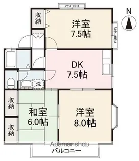 サン・ハローA・E棟【E101号室】の間取り