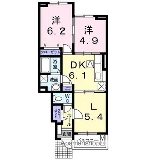 グラース 桜【1階】の間取り