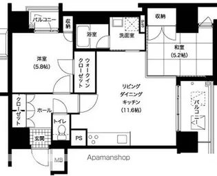 レジディア西新【9階】の間取り