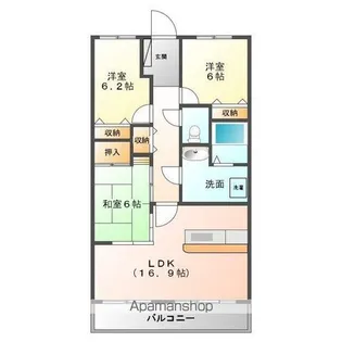 マリベール中須賀【8階】の間取り