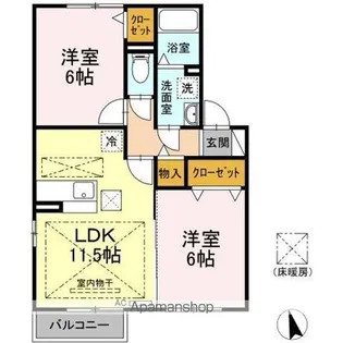 レクスト赤坂【1階】の間取り