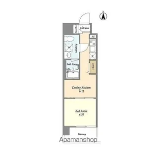 プライマル西大島駅前【6階】の間取り
