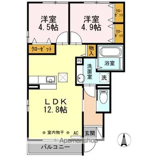 オーチャード【1階】の間取り