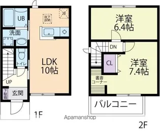 グリーンテラス B (GREEN TERRACE)【105号室】の間取り