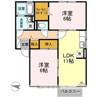 フローラルアベニュー ABC【2階】の間取り