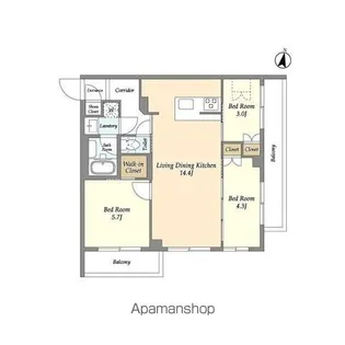 東京都練馬区中村3丁目【マンション】の間取り