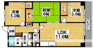 中百舌鳥ガーデンハウス蔵【4階】の間取り