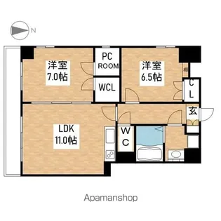 ランドハウス泉【903号室】の間取り