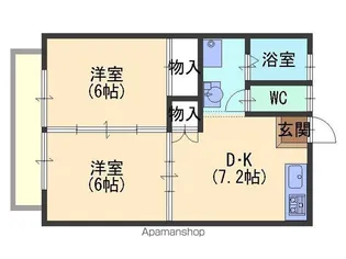 メゾン沢田D棟【202号室】の間取り