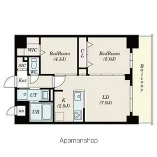 福岡県福岡市東区名島2丁目【マンション】の間取り