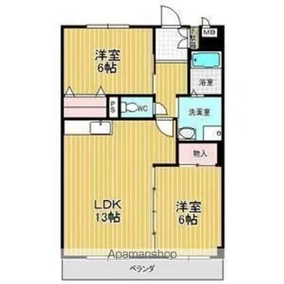ラフォーレ若慎【4階】の間取り