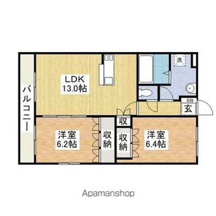 パークサイド小糸江Ⅱ【2階】の間取り