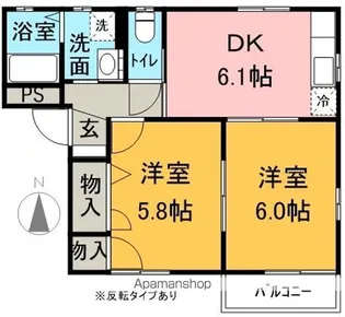 ディアスイーストA・B【1階】の間取り