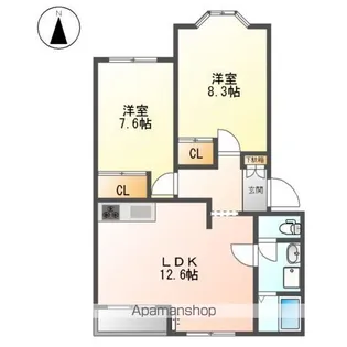 リバティベルⅠ【2階】の間取り