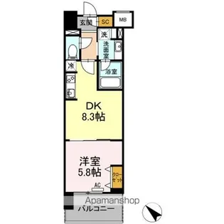 Wistaria Residence Hakata【9階】の間取り