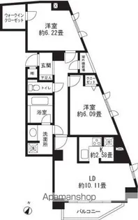 レジディア三軒茶屋Ⅱ【3階】の間取り