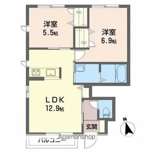 シャーメゾン・レイール A棟【1階】の間取り