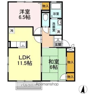 パークヒル柴宮 B【102号室】の間取り