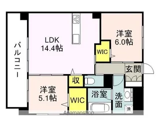 ヴァンヴェール大濠【5階】の間取り
