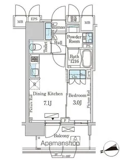 パークアクシス上野グレイスコート【6階】の間取り