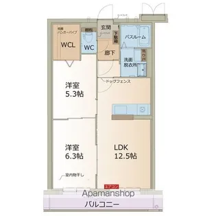 カーサ デルソーレ【1階】の間取り