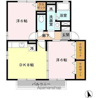 フルール・プリムヴェール D棟【2階】の間取り