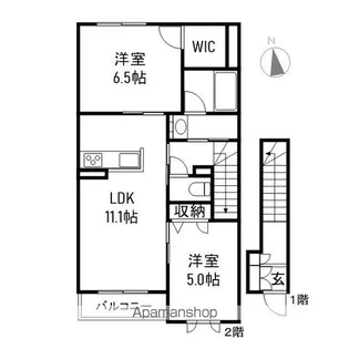 ラルーチェ国富【2階】の間取り