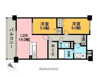 福岡県福岡市博多区吉塚1丁目【マンション】の間取り