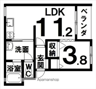 T・フラット1112【1階】の間取り