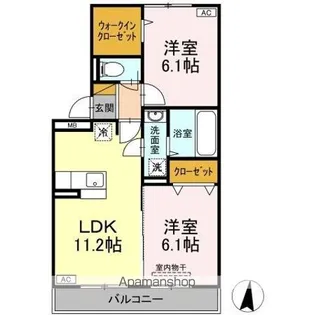 PARK HILLS MIYAKO B【3階】の間取り