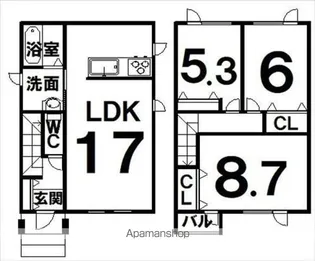 北海道帯広市新町西1丁目【テラスハウス】の間取り