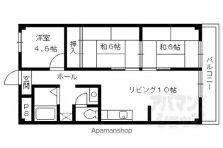 足立ハイツ竹田【318号室】の間取り