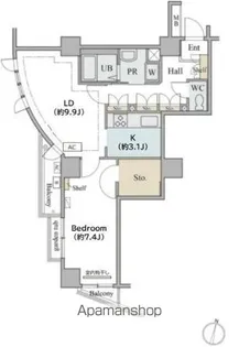 東京都渋谷区神泉町【マンション】の間取り