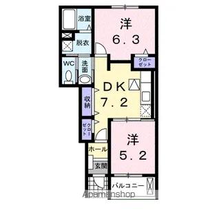 リヴィエール・エキ Ⅲ【1階】の間取り